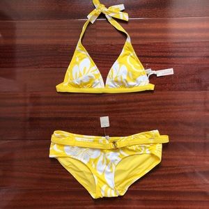 NWT American Eagle yellow tropical bikini set, Med